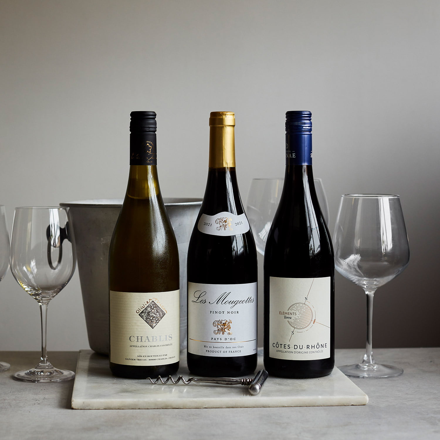 trio of French wines